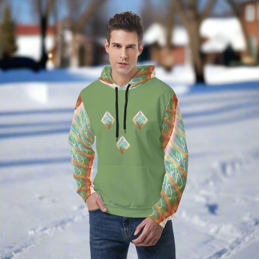 All-Over Print Men's Thicken Pullover Hoodie With Inner Hood image 3