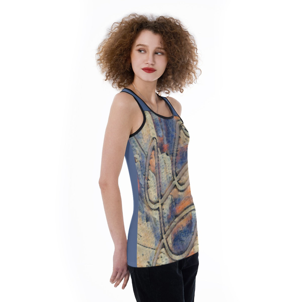 All-Over Print Women's Back Hollow Tank Top image 3