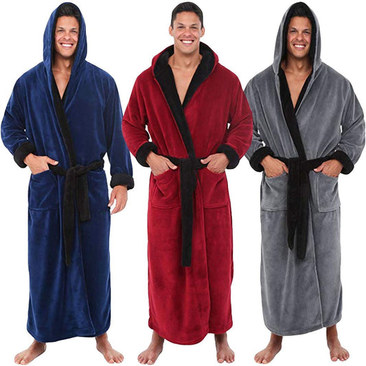 Men Bathrobe Men Plush Shawl Bath Robe