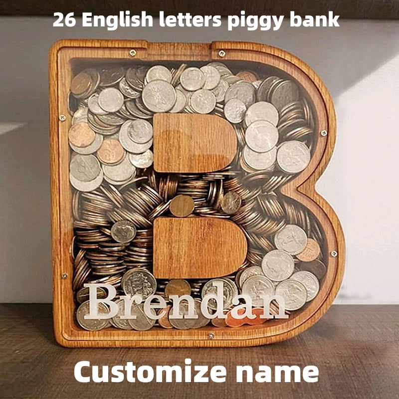 Twenty-six Letter Wooden Bank