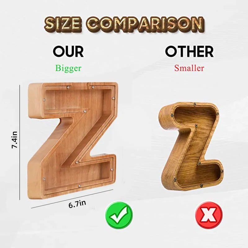 Twenty-six Letter Wooden Bank