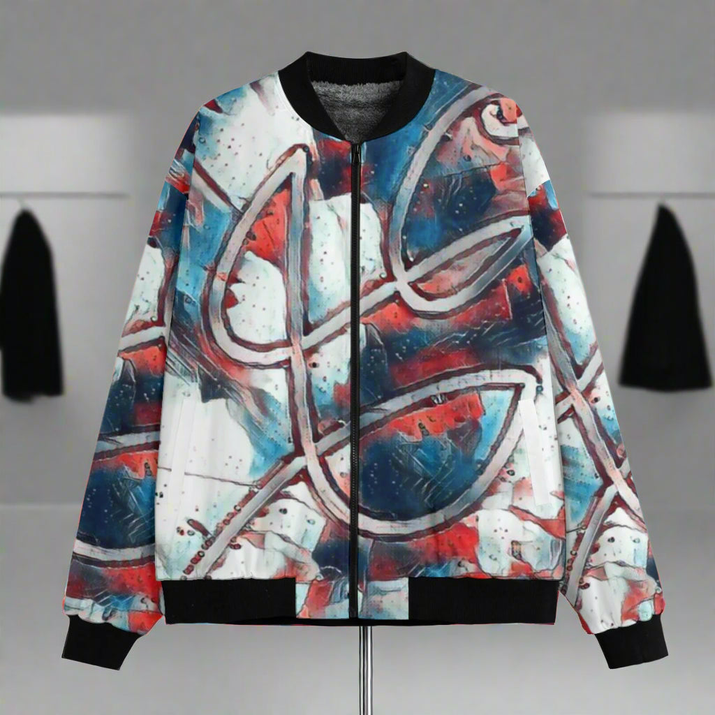 All-Over Print Men’s Fleece Bomber Jacket image 0