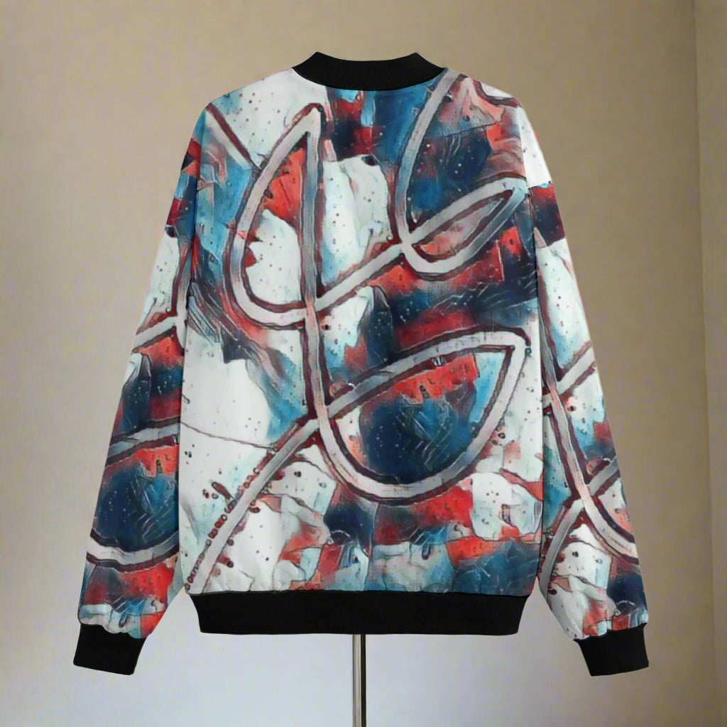 All-Over Print Men’s Fleece Bomber Jacket image 2