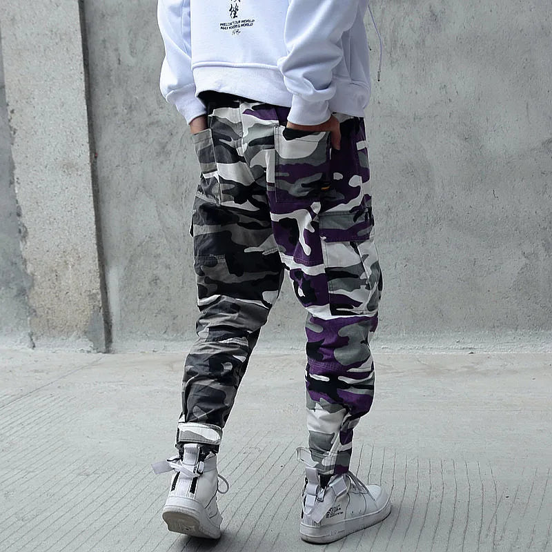 men camouflage cargo jogger pants