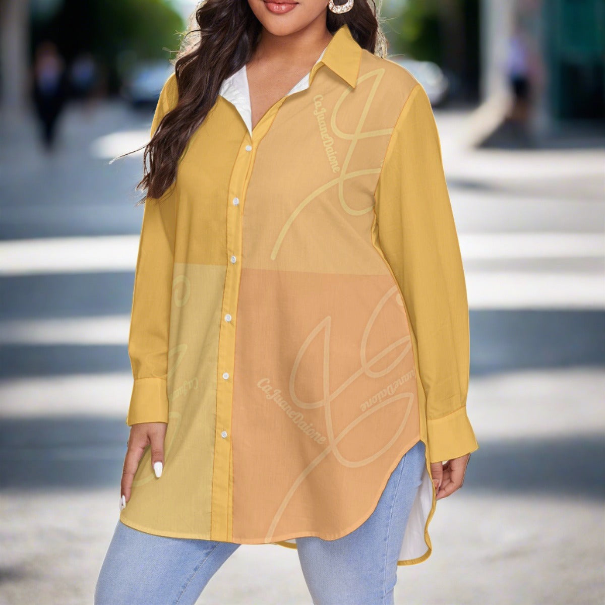 CaJuaneDaione Shirt With Long Sleeve(Plus Size)