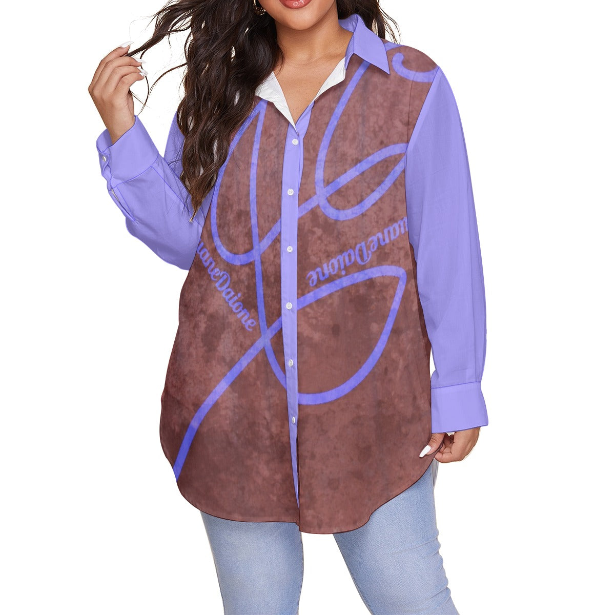 CaJuaneDaione Women's Shirt With Long Sleeve(Plus Size)