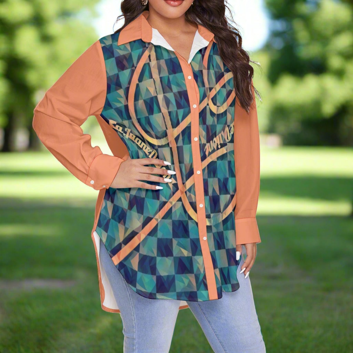 CaJuaneDaione Women's Shirt With Long Sleeve(Plus Size)