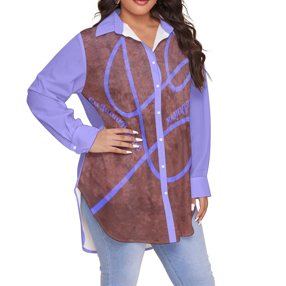 CaJuaneDaione Women's Shirt With Long Sleeve(Plus Size)