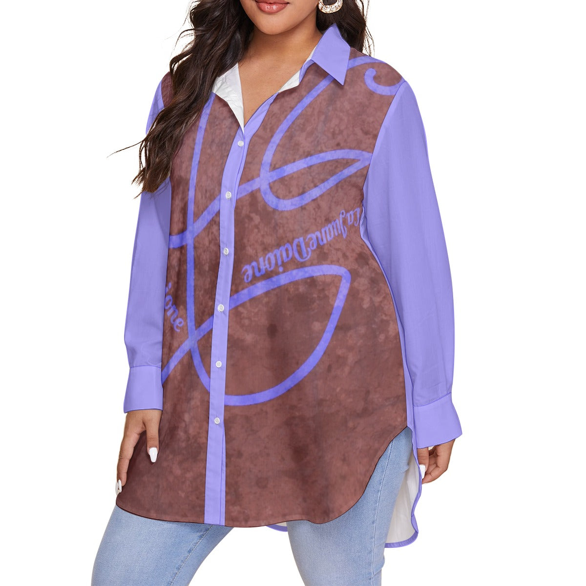 CaJuaneDaione Women's Shirt With Long Sleeve(Plus Size)