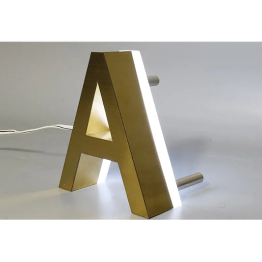 Gold 3D LED House Number Sign for Indoor-Outdoor Use